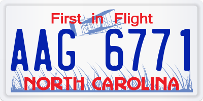 NC license plate AAG6771