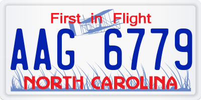 NC license plate AAG6779