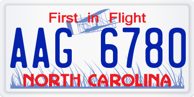 NC license plate AAG6780