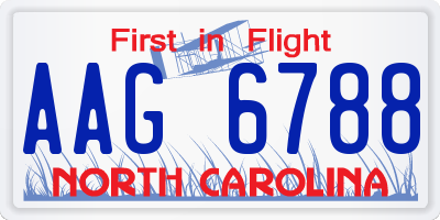 NC license plate AAG6788