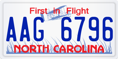 NC license plate AAG6796