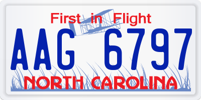 NC license plate AAG6797