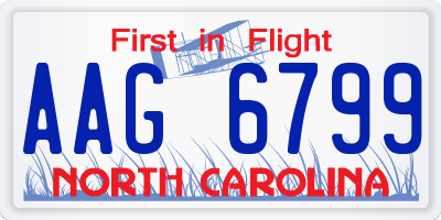 NC license plate AAG6799