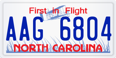 NC license plate AAG6804