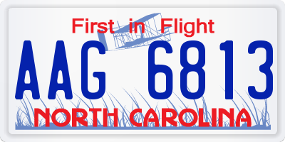 NC license plate AAG6813