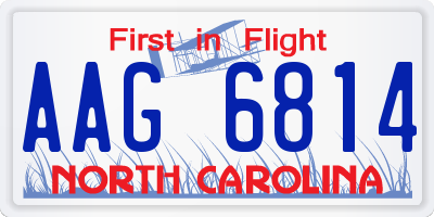 NC license plate AAG6814