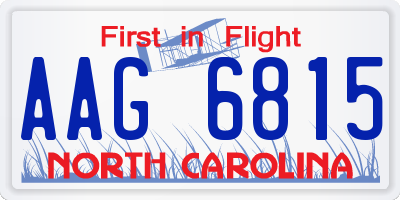 NC license plate AAG6815