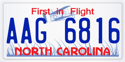 NC license plate AAG6816