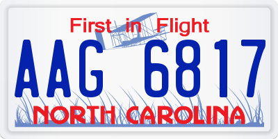 NC license plate AAG6817