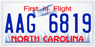 NC license plate AAG6819