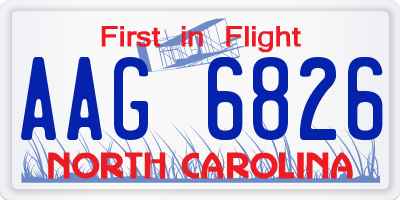 NC license plate AAG6826