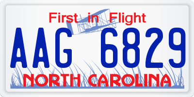 NC license plate AAG6829