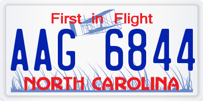 NC license plate AAG6844