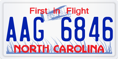 NC license plate AAG6846