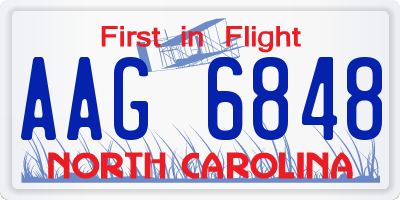 NC license plate AAG6848