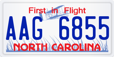NC license plate AAG6855