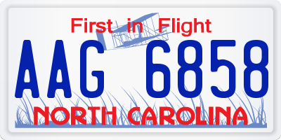 NC license plate AAG6858