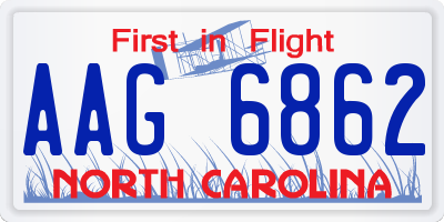 NC license plate AAG6862