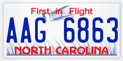 NC license plate AAG6863