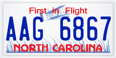 NC license plate AAG6867