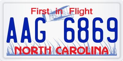 NC license plate AAG6869