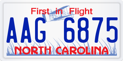 NC license plate AAG6875