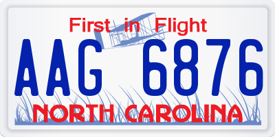 NC license plate AAG6876