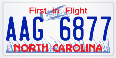 NC license plate AAG6877