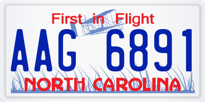 NC license plate AAG6891