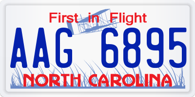 NC license plate AAG6895