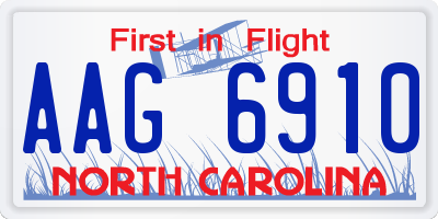 NC license plate AAG6910