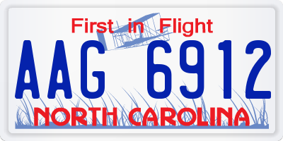 NC license plate AAG6912