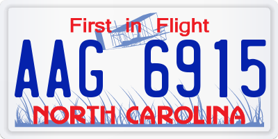 NC license plate AAG6915