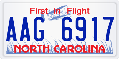 NC license plate AAG6917