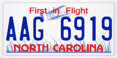 NC license plate AAG6919