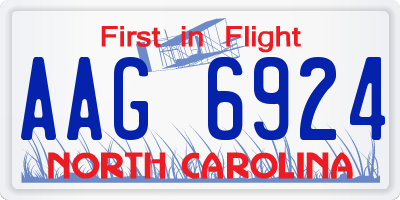 NC license plate AAG6924