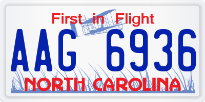 NC license plate AAG6936