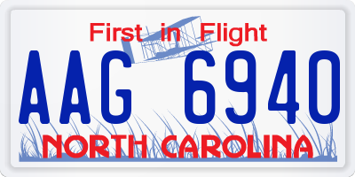 NC license plate AAG6940