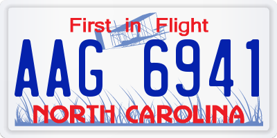 NC license plate AAG6941