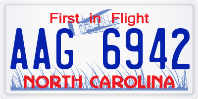 NC license plate AAG6942