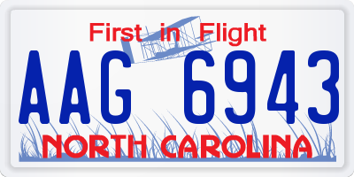 NC license plate AAG6943