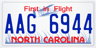 NC license plate AAG6944