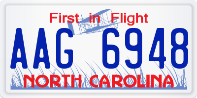 NC license plate AAG6948