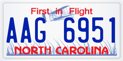 NC license plate AAG6951