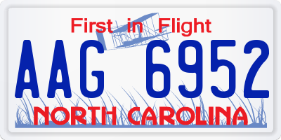 NC license plate AAG6952