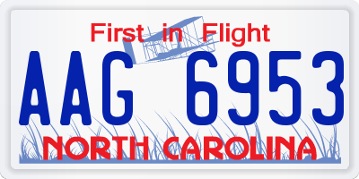 NC license plate AAG6953