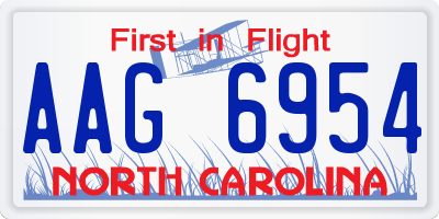 NC license plate AAG6954