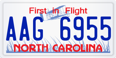 NC license plate AAG6955