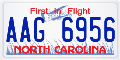 NC license plate AAG6956