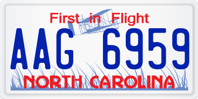 NC license plate AAG6959
